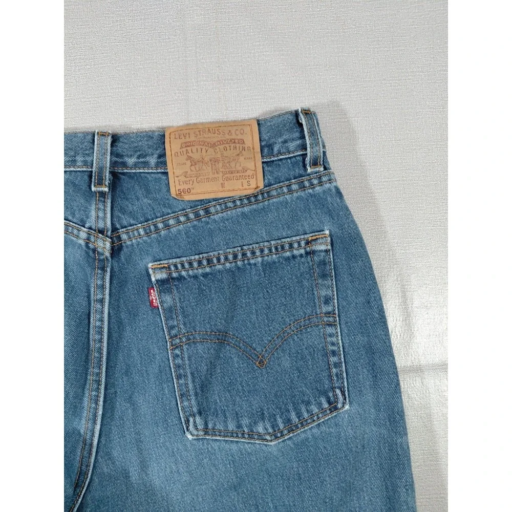 Levi's 560 Loose Fit Straight Leg Jeans Women's 10 Reg S Dark‎ Wash Denim
